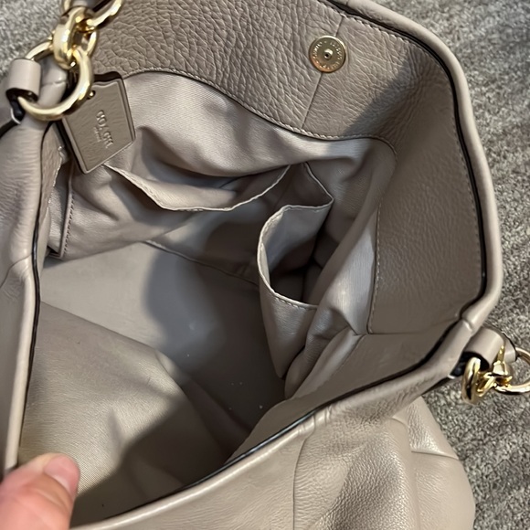 Coach Phoebe Hobo Purse / Gold Hardware / Gray F35723 / Pebbled Leather - Picture 12 of 14